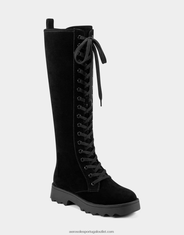 mulheres bota alta camurça preta Aerosoles 0LRLL44