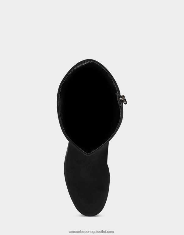 mulheres bota alta camurça sintética preta Aerosoles 0LRLL116