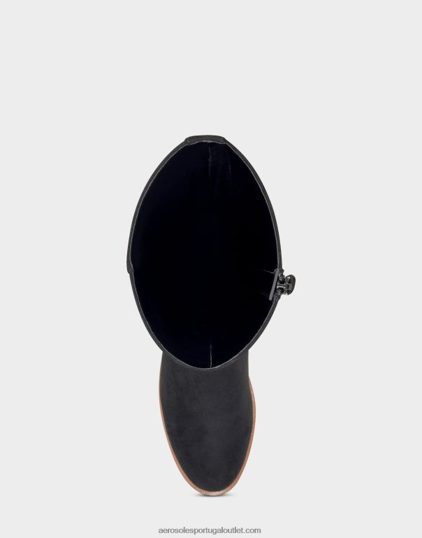 mulheres bota alta camurça sintética preta Aerosoles 0LRLL133