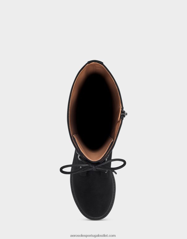 mulheres bota alta camurça sintética preta Aerosoles 0LRLL20