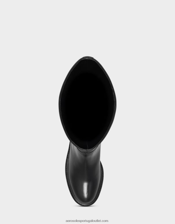 mulheres bota alta couro preto Aerosoles 0LRLL46