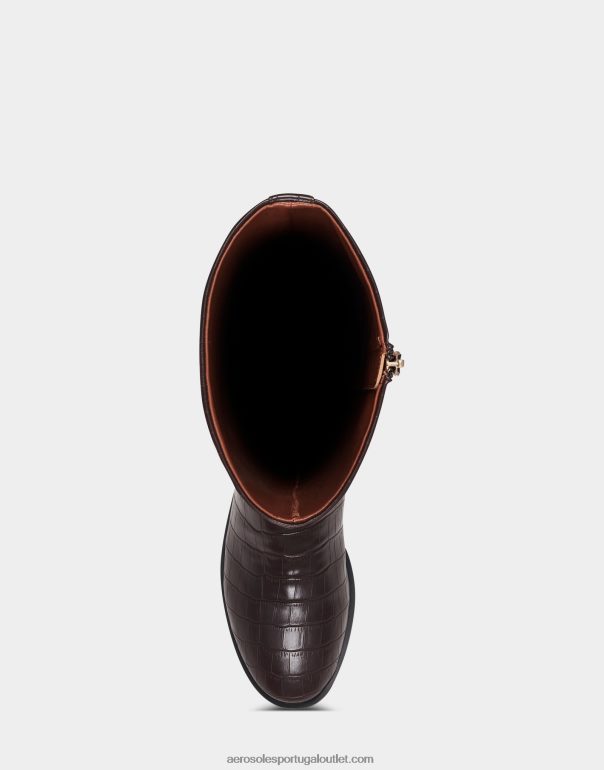 mulheres bota alta marrom croco Aerosoles 0LRLL124