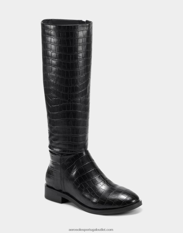 mulheres bota alta preta croco Aerosoles 0LRLL123