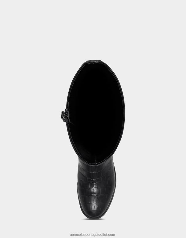 mulheres bota alta preta croco Aerosoles 0LRLL123