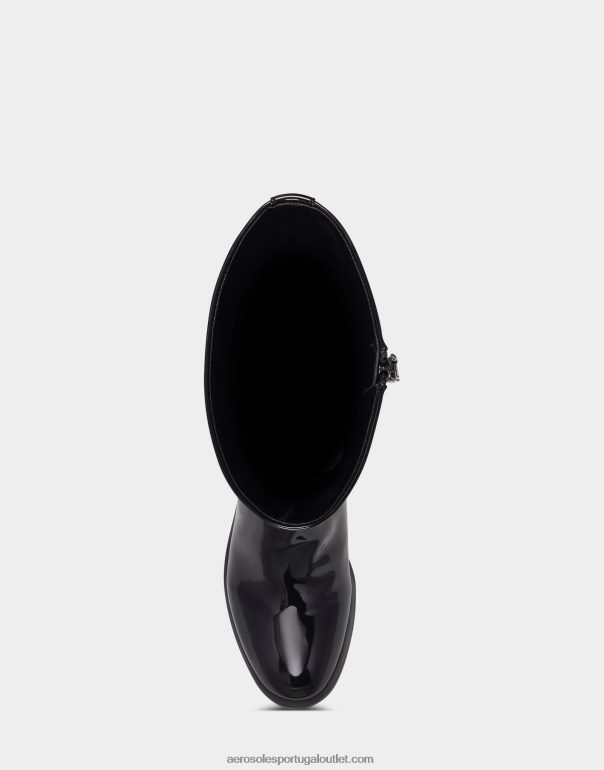 mulheres bota alta preta patente pu Aerosoles 0LRLL127