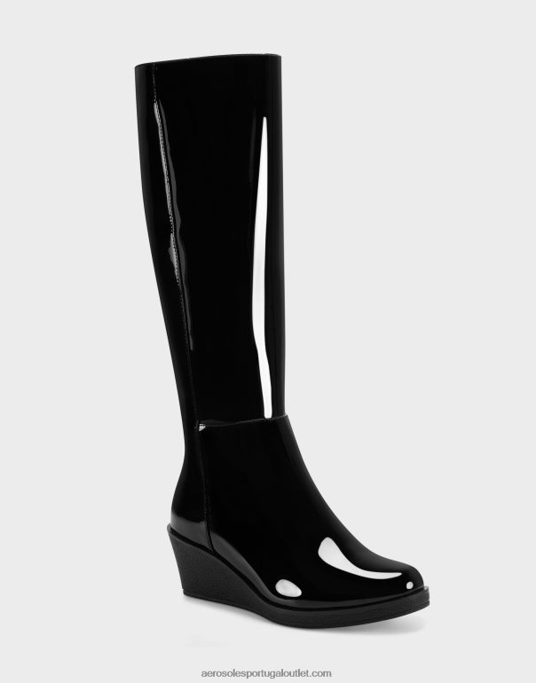 mulheres patente de bota preta alta Aerosoles 0LRLL136