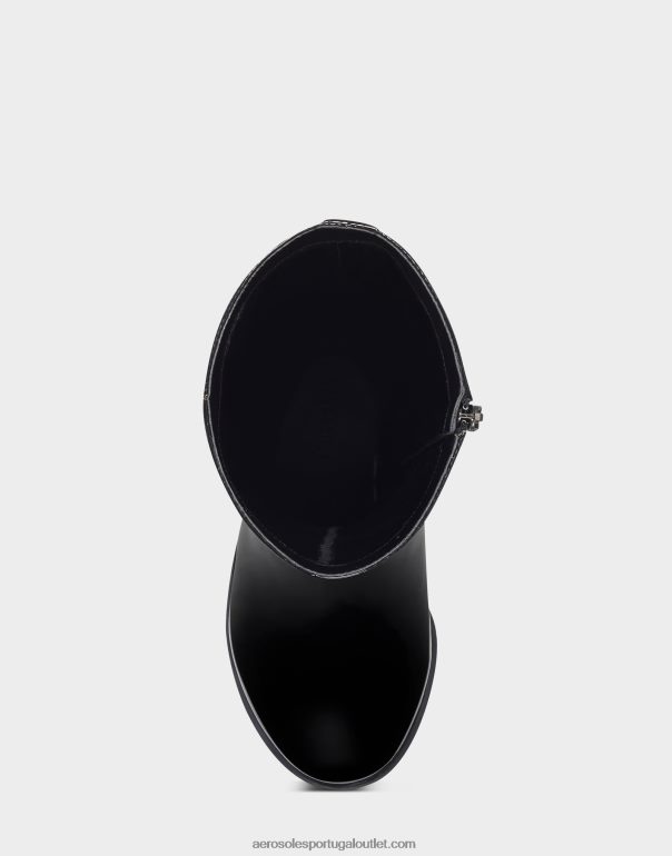 mulheres patente de bota preta alta Aerosoles 0LRLL136