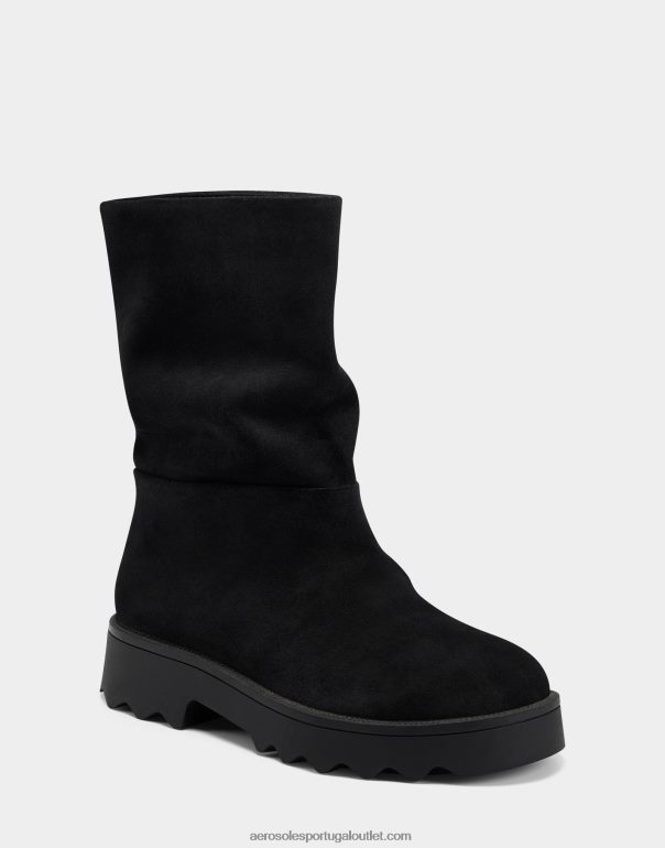 mulheres bota cano médio camurça preta Aerosoles 0LRLL2