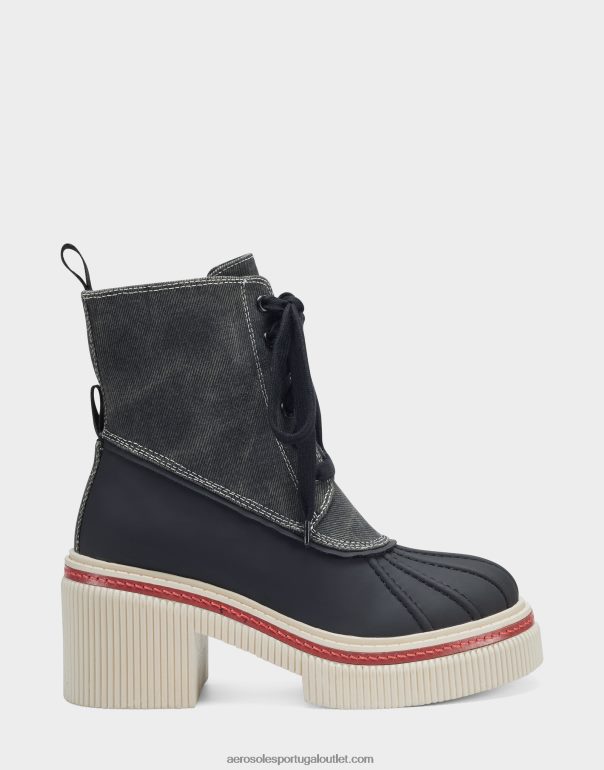 mulheres bota cano médio lona preta Aerosoles 0LRLL48