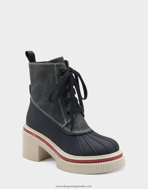 mulheres bota cano médio lona preta Aerosoles 0LRLL48