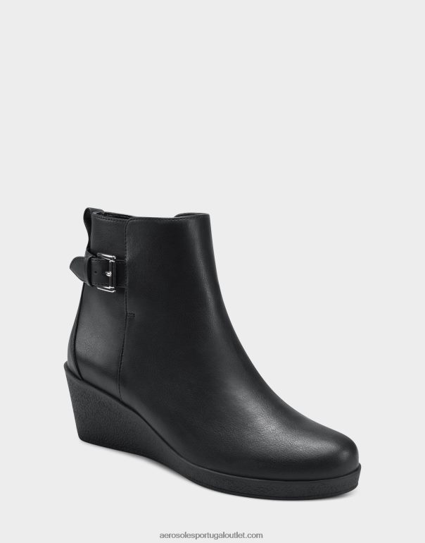 mulheres bota de cano baixo couro sintético preto Aerosoles 0LRLL64