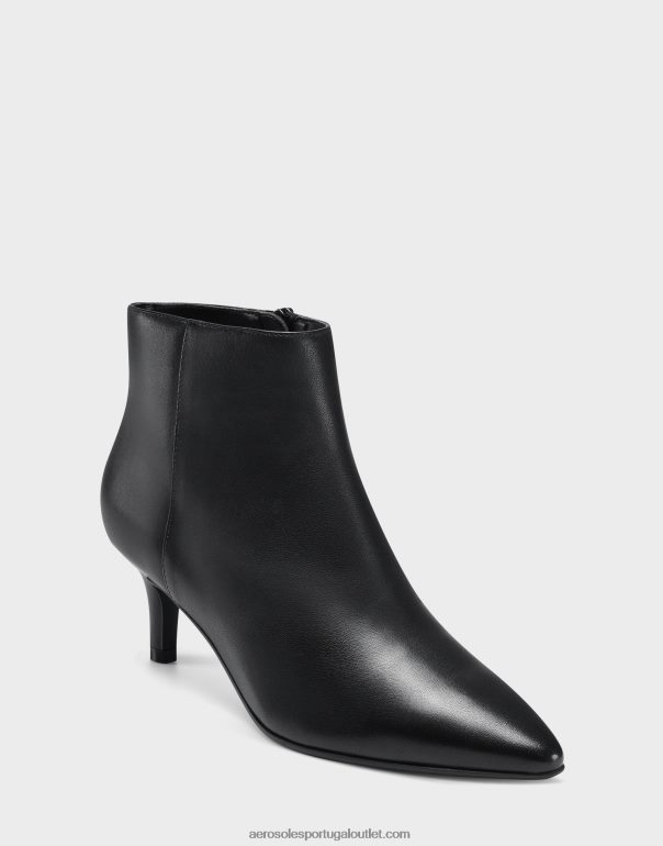 mulheres bota preta de couro Aerosoles 0LRLL108