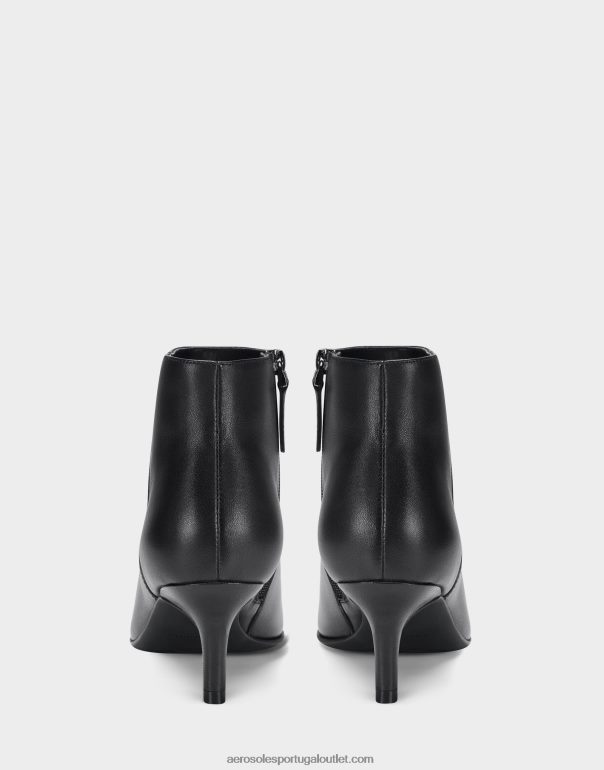 mulheres bota preta de couro Aerosoles 0LRLL108