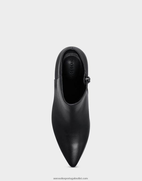 mulheres bota preta de couro Aerosoles 0LRLL108
