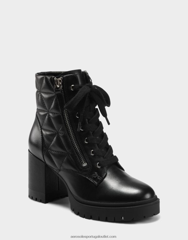 mulheres bota preta de couro Aerosoles 0LRLL37