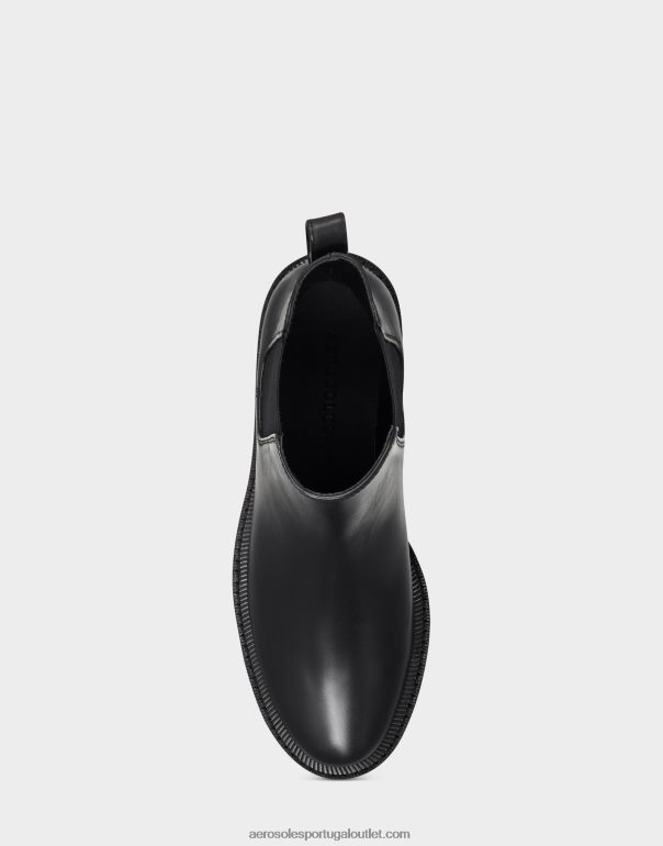 mulheres bota preta de couro Aerosoles 0LRLL38