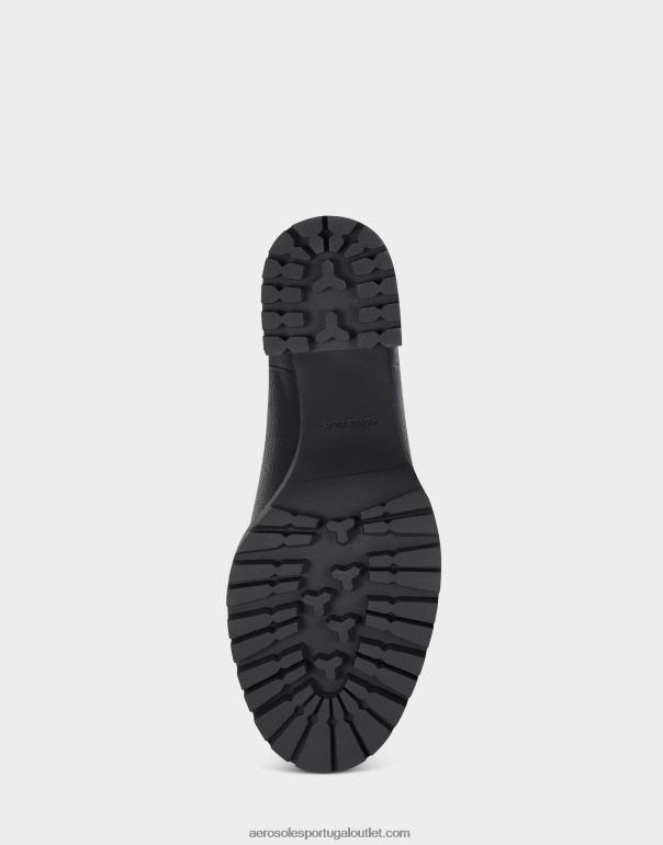 mulheres bota preta de couro Aerosoles 0LRLL40