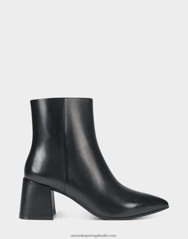 mulheres bota preta de couro Aerosoles 0LRLL50