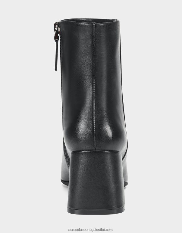 mulheres bota preta de couro Aerosoles 0LRLL50