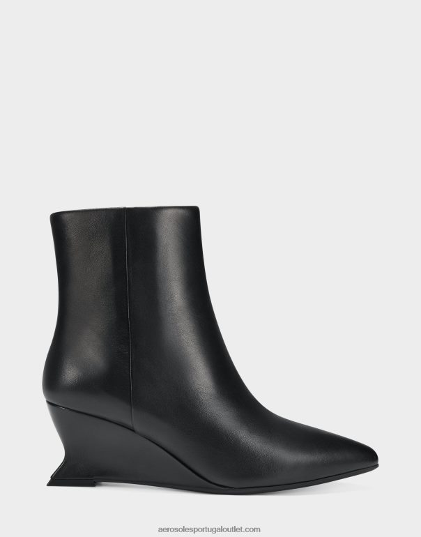 mulheres bota preta de couro Aerosoles 0LRLL52