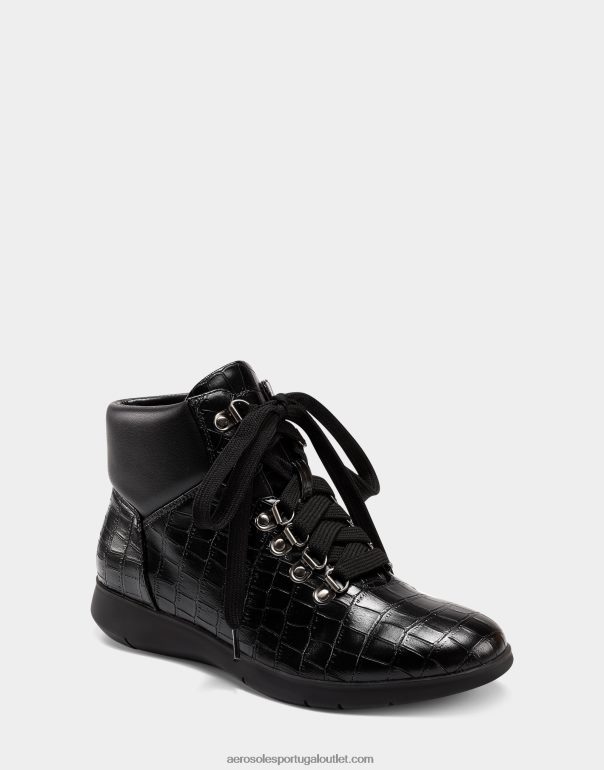 mulheres botim flat preto croco Aerosoles 0LRLL88