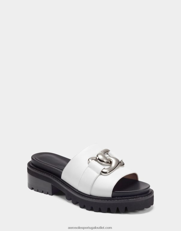 mulheres sandália branca couro Aerosoles 0LRLL297