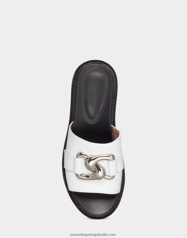 mulheres sandália branca couro Aerosoles 0LRLL297