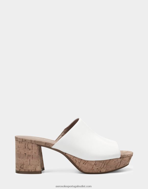 mulheres sandália branca couro Aerosoles 0LRLL397