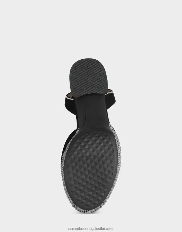 mulheres sandália camurça preta Aerosoles 0LRLL370