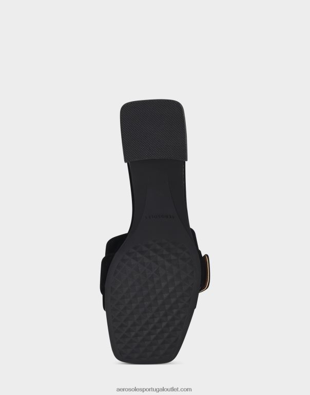 mulheres sandália camurça preta Aerosoles 0LRLL432