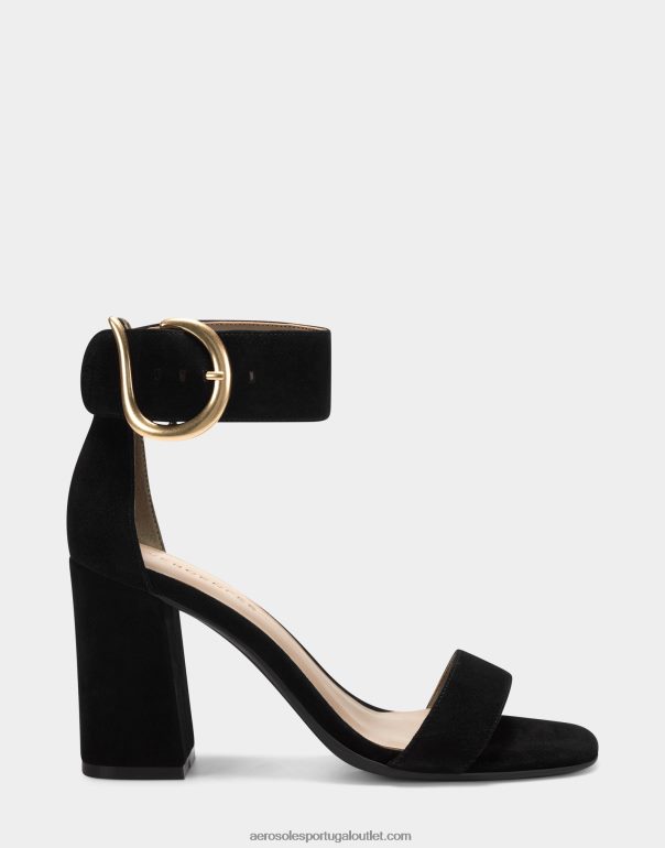 mulheres sandália camurça preta Aerosoles 0LRLL438