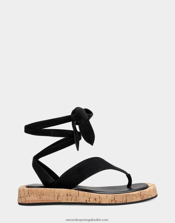 mulheres sandália camurça preta Aerosoles 0LRLL477