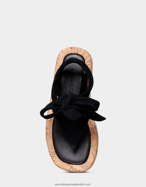 mulheres sandália camurça preta Aerosoles 0LRLL477