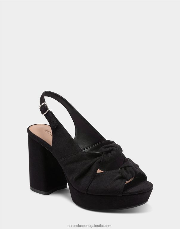 mulheres sandália camurça sintética preta Aerosoles 0LRLL392
