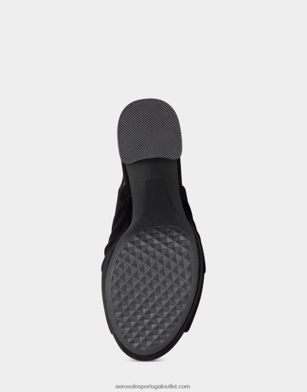 mulheres sandália camurça sintética preta Aerosoles 0LRLL392