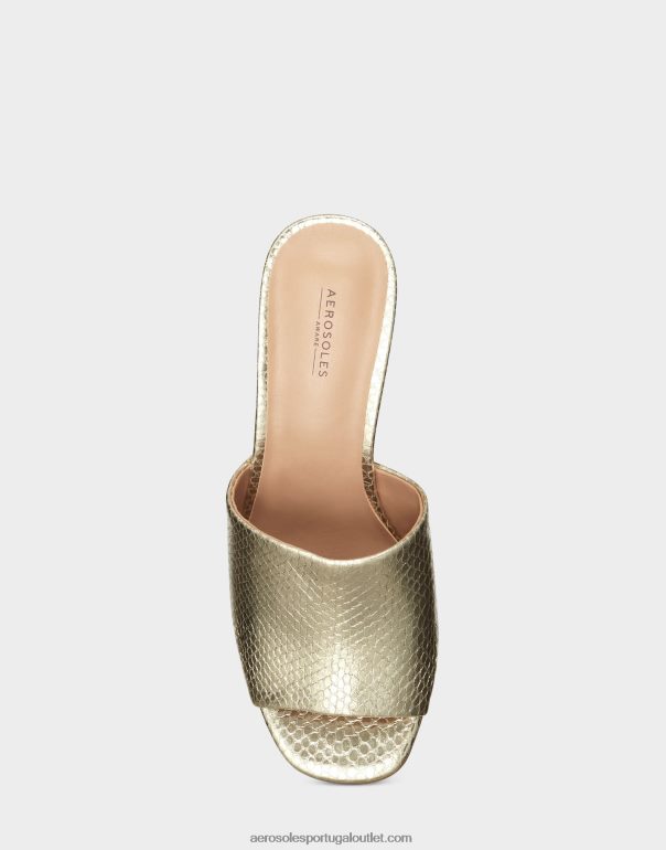 mulheres sandália cobra dourada couro sintético Aerosoles 0LRLL425