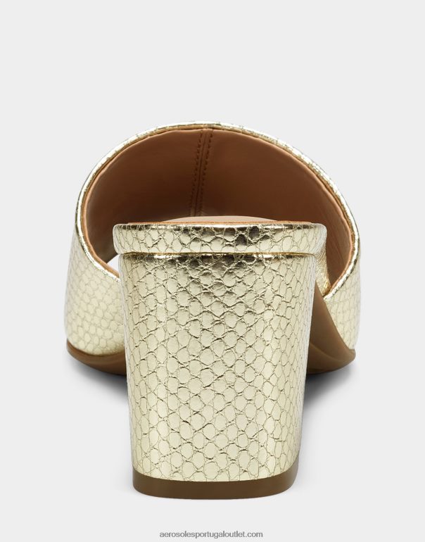 mulheres sandália cobra dourada couro sintético Aerosoles 0LRLL425