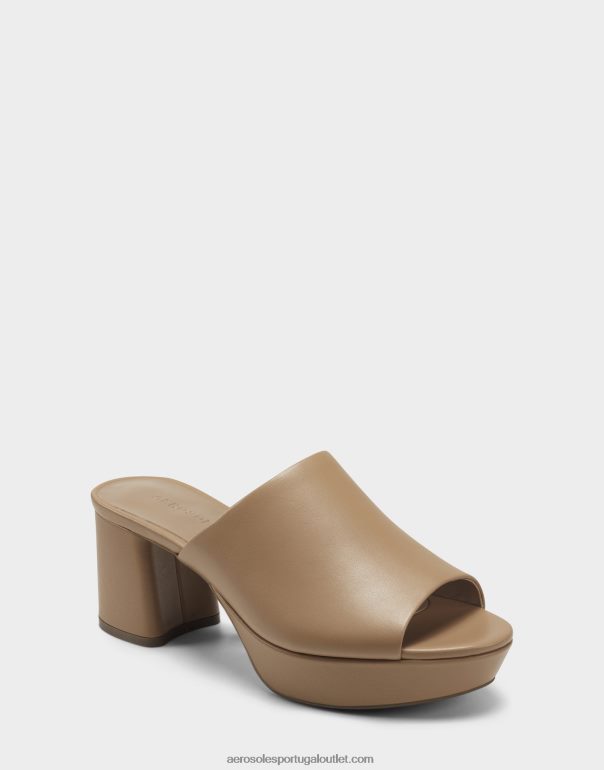 mulheres sandália couro marrom Aerosoles 0LRLL378