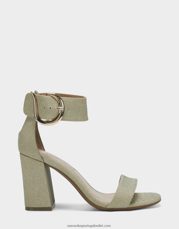 mulheres sandália de tecido dourado Aerosoles 0LRLL442