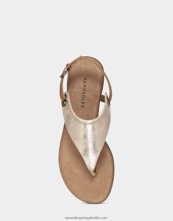 mulheres sandália dourada metálica Aerosoles 0LRLL479