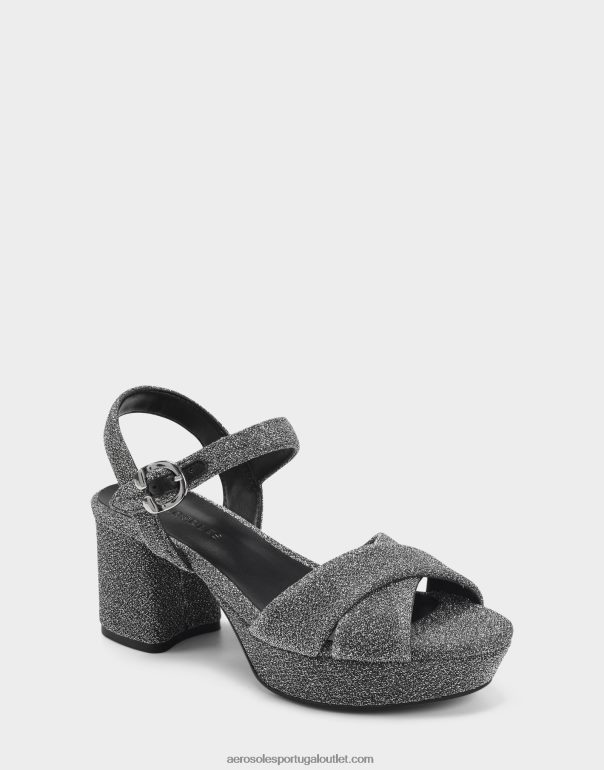 mulheres sandália prata tecido metálico Aerosoles 0LRLL343