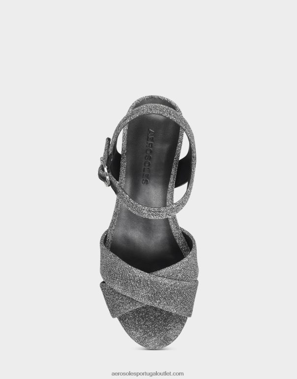 mulheres sandália prata tecido metálico Aerosoles 0LRLL343