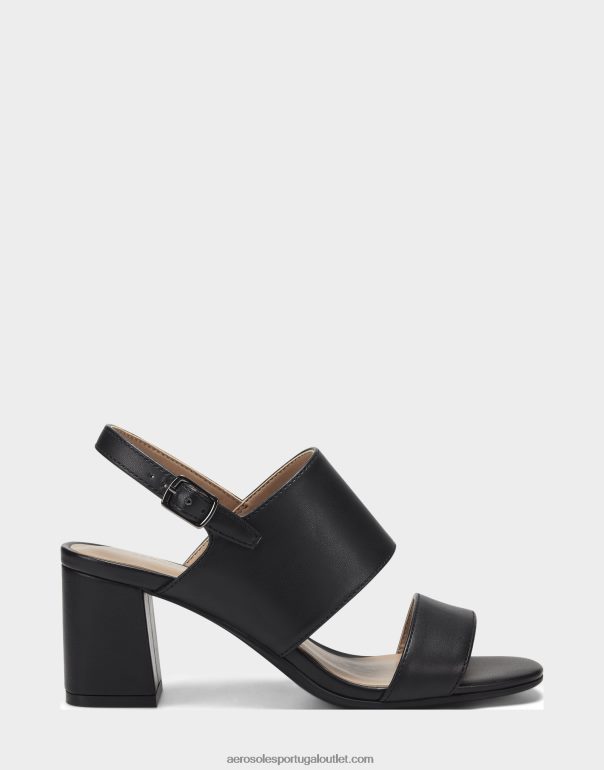 mulheres sandália preta couro sintético Aerosoles 0LRLL428