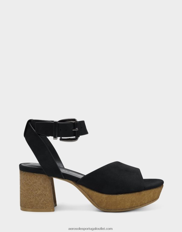 mulheres sandália preta nobuck Aerosoles 0LRLL385