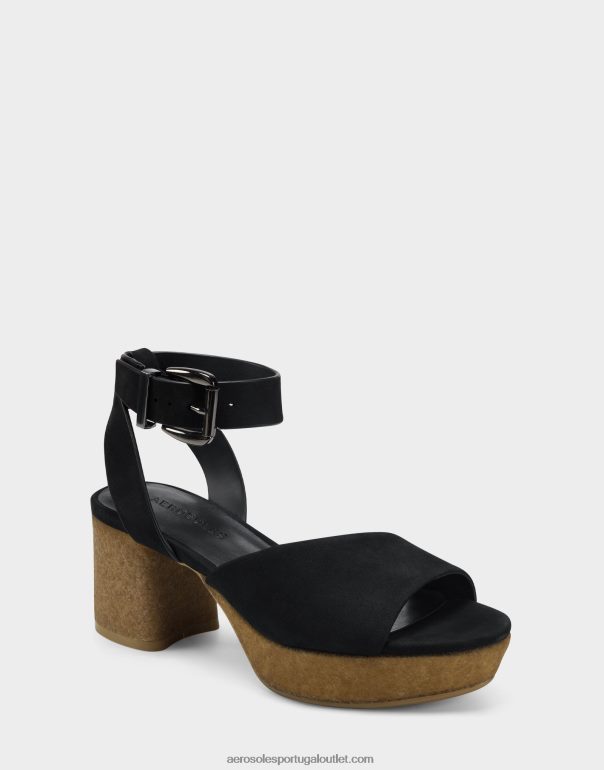 mulheres sandália preta nobuck Aerosoles 0LRLL385