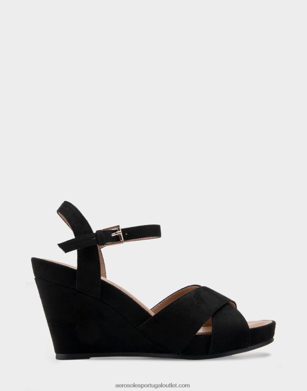 mulheres camurça falsa preta cunha Aerosoles 0LRLL320