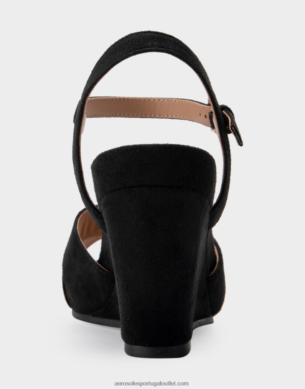 mulheres camurça falsa preta cunha Aerosoles 0LRLL320