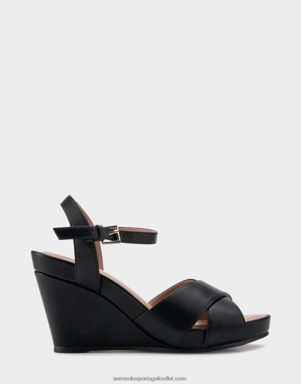 mulheres cunha de couro falso preto Aerosoles 0LRLL319