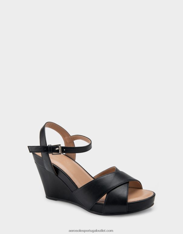 mulheres cunha de couro falso preto Aerosoles 0LRLL319