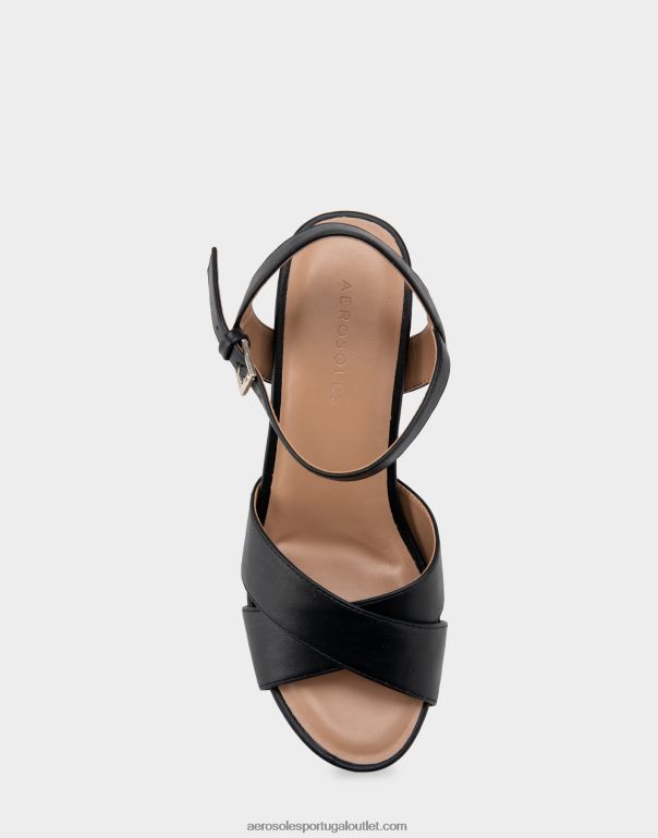 mulheres cunha de couro falso preto Aerosoles 0LRLL319